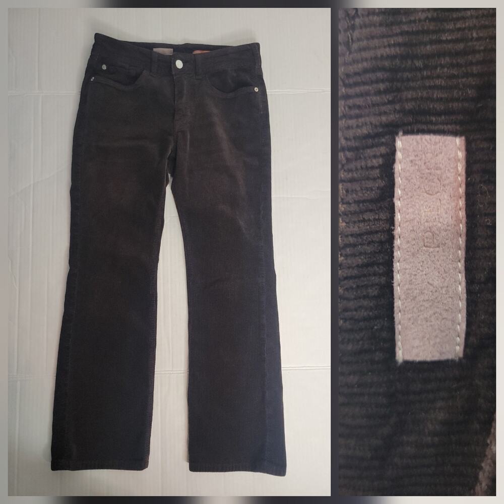 Pilcro Pants Womens 26 Coffee Yaya Mid Rise Cropped Flare Corduroy Anthropologie